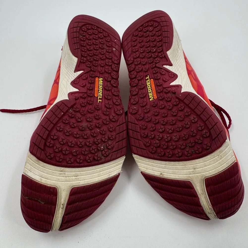 Merrell Geranium Trail Running Shoes Womens Size 10.5 Red Yellow Sneakers J21654